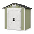 Abri de jardin 180 x 120 x 200 cm en bois vert et blanc à double porte style grange