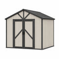 Abri de jardin 195 x 111 x 185 cm en résine beige et noir avec double porte