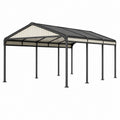 Abri voiture 500 x 300 x 240 cm en acier noir et polycarbonate pour extérieur
