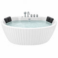 Baignoire îlot ronde 150 cm en acrylique blanche avec robinetterie chromée
