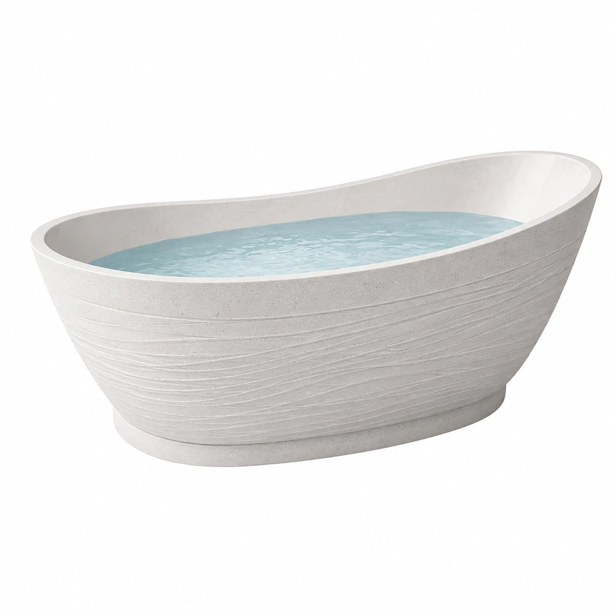 Baignoire îlot 170 x 80 cm blanche en résine minérale style contemporain